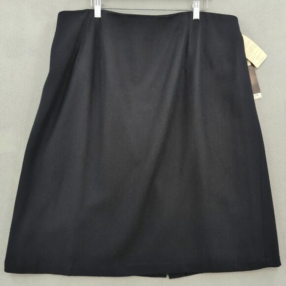 NWT Vintage 90s Wool Midi Skirt Lined 22W Classic Office Minimalist Staple - Picture 1 of 11